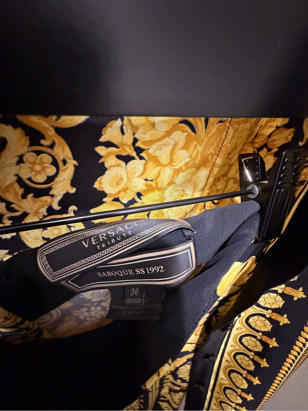 Versace Baroque Silk Shirt & Pants Set in Black and Gold - Picture 3 of 3